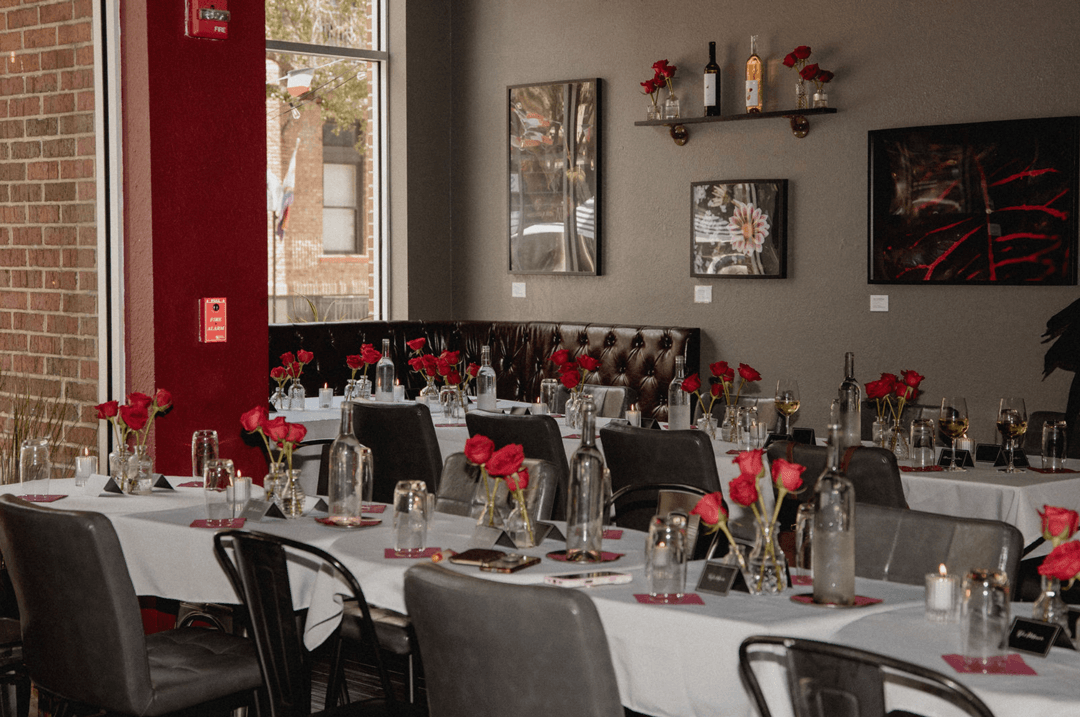 Private Events at Vinia Wine and Kitchen - table set up for event